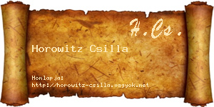 Horowitz Csilla névjegykártya
